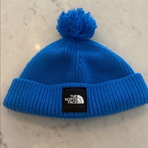 The North Face blue beanie pom pom hat 4T/5T